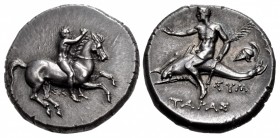 CALABRIA, Tarentum. Circa 315 BC. AR Nomos (22mm, 7.90 g, 12h).