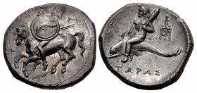 CALABRIA, Tarentum. Circa 290-281 BC. AR Nomos (22mm, 7.81 g, 5h).