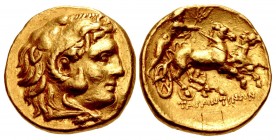 CALABRIA, Tarentum. temp. Pyrrhos of Epeiros. Circa 276-272 BC. AV Hemistater – Drachm (15mm, 4.31 g, 12h).
