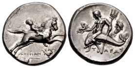 CALABRIA, Tarentum. Circa 240-228 BC. AR Nomos (21mm, 7.54 g, 1h).