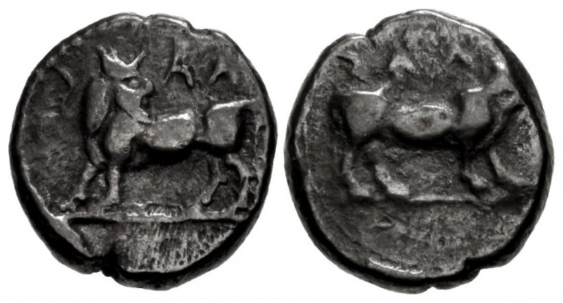 LUCANIA, Laos. Circa 480-460 BC. AR Sixth Nomos – Triobol (9mm, 0.98 g, 6h). Man...