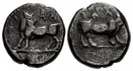 LUCANIA, Laos. Circa 480-460 BC. AR Sixth Nomos – Triobol (9mm, 0.98 g, 6h).