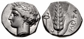 LUCANIA, Metapontion. Circa 340-330 BC. AR Nomos (21mm, 7.91 g, 11h).