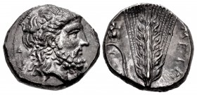 LUCANIA, Metapontion. Circa 340-330 BC. AR Nomos (20mm, 7.69 g, 5h).
