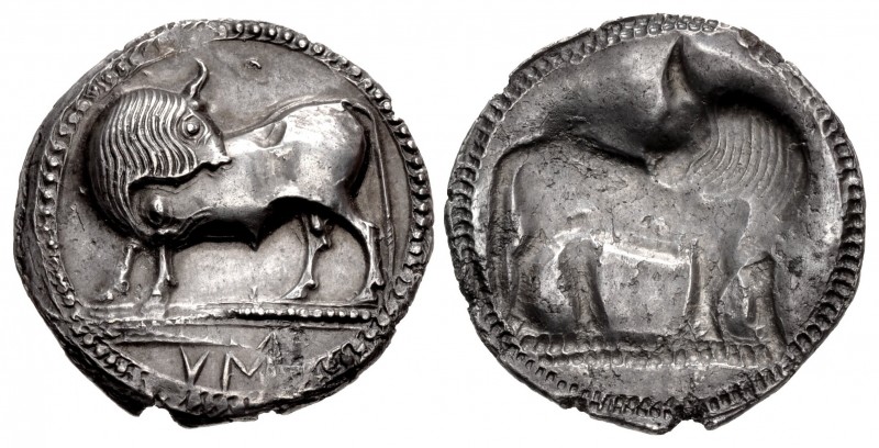 LUCANIA, Sybaris. Circa 550-510 BC. AR Nomos (29mm, 7.85 g, 11h). Bull standing ...