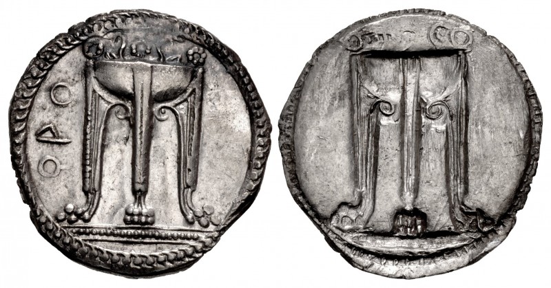 BRUTTIUM, Kroton. Circa 530-500 BC. AR Nomos (29mm, 6.72 g, 12h). Spread incuse ...