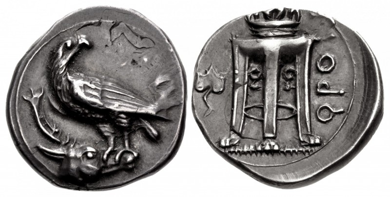 BRUTTIUM, Kroton. Circa 425-350 BC. AR Nomos (21mm, 7.80 g, 1h). Eagle with clos...