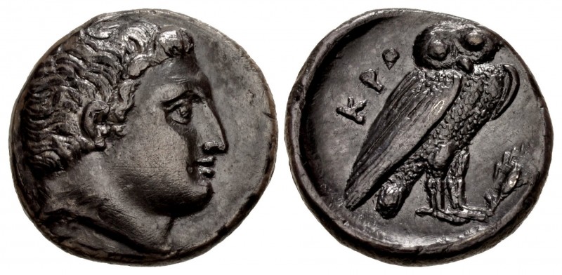 BRUTTIUM, Kroton. Circa 300-250 BC. AR Oktobol or Half Nomos(?) (15.5mm, 3.12 g,...