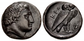 BRUTTIUM, Kroton. Circa 300-250 BC. AR Oktobol or Half Nomos(?) (15.5mm, 3.12 g, 6h). Reduced standard.