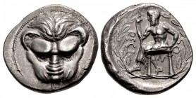 BRUTTIUM, Rhegion. Circa 445-435 BC. AR Tetradrachm (28mm, 17.27 g, 11h).