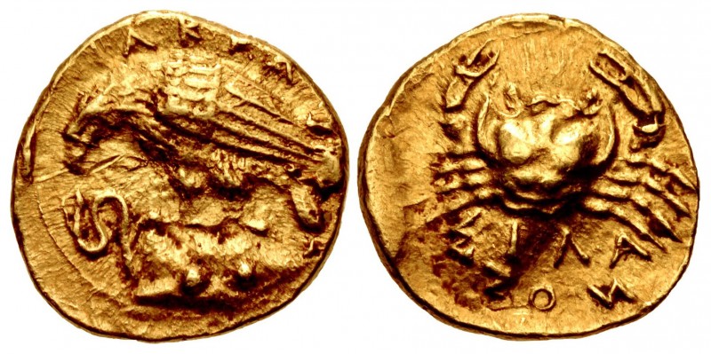 SICILY, Akragas. Circa 415-406 BC. AV 2 Litrai – Tetradrachm (10mm, 1.34 g, 12h)...