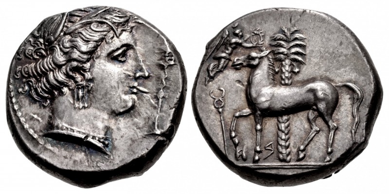 SICILY, Entella. Punic issues. Circa 345/38-320/15 BC. AR Tetradrachm (24mm, 17....