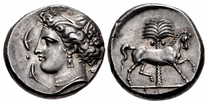 SICILY, Entella. Punic issues. Circa 345/38-320/15 BC. AR Tetradrachm (26mm, 17....