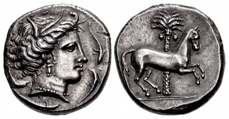 SICILY, Entella. Punic issues. Circa 345/38-320/15 BC. AR Tetradrachm (25mm, 17....