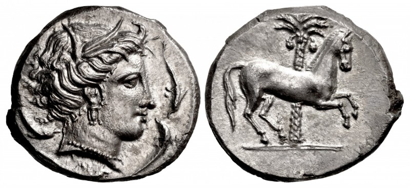 SICILY, Entella. Punic issues. Circa 345/38-320/15 BC. AR Tetradrachm (26.5mm, 1...