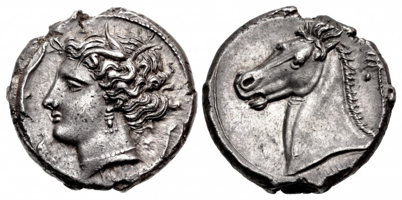 SICILY, Entella. Punic issues. Circa 320/15-300 BC. AR Tetradrachm (26mm, 17.40 ...