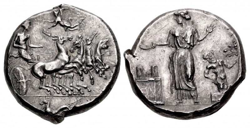 SICILY, Himera. Circa 409-407 BC. AR Tetradrachm (24.5mm, 17.52 g, 8h). Obverse ...