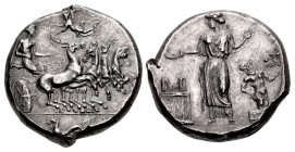 SICILY, Himera. Circa 409-407 BC. AR Tetradrachm (24.5mm, 17.52 g, 8h). Obverse die signed by the artist Mai-.