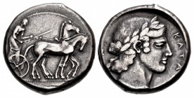 SICILY, Katane. Circa 450-445 BC. AR Tetradrachm (24.5mm, 17.18 g, 12h).