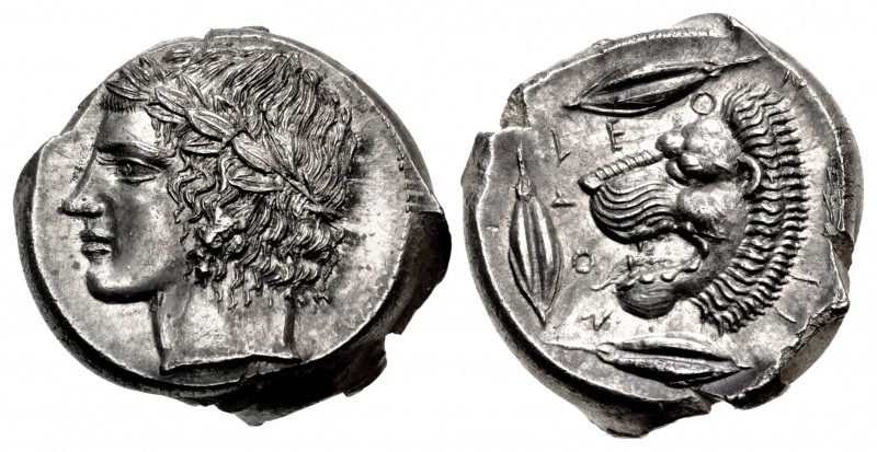 SICILY, Leontini. Circa 430-425 BC. AR Tetradrachm (26mm, 17.46 g, 2h). Head of ...