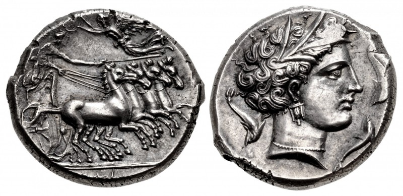 SICILY, Lilybaion (as ‘Cape of Melkart’). Circa 330-305 BC. AR Tetradrachm (26mm...