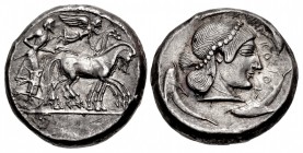 SICILY, Syracuse. Hieron I. 478-466 BC. AR Tetradrachm (23.5mm, 17.23 g, 3h). Struck circa 478-475 BC.