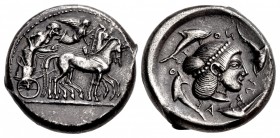 SICILY, Syracuse. Hieron I. 478-466 BC. AR Tetradrachm (24.5mm, 16.97 g, 2h). Struck circa 475-470 BC.