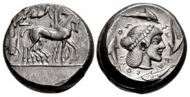 SICILY, Syracuse. Hieron I. 478-466 BC. AR Tetradrachm (23.5mm, 17.22 g, 1h). Struck circa 475-470 BC.