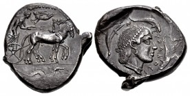 SICILY, Syracuse. Second Democracy. 466-405 BC. AR Tetradrachm (26mm, 17.39 g, 3h). Struck circa 466-460 BC.