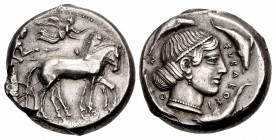 SICILY, Syracuse. Second Democracy. 466-405 BC. AR Tetradrachm (24mm, 17.35 g, 5h). Struck circa 450 BC.