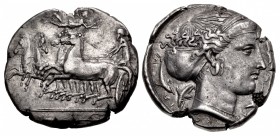 SICILY, Syracuse. Dionysios I. 405-367 BC. AR Tetradrachm (26.5mm, 17.16 g, 6h). Unsigned dies in the style of Eukleidas. Struck circa 405-400 BC.