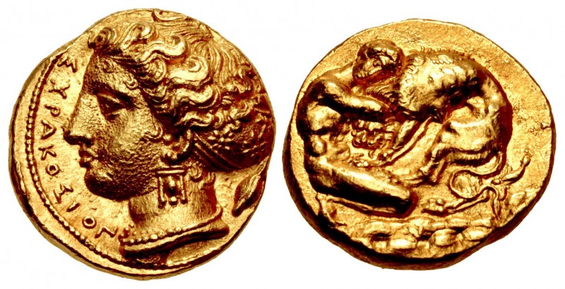 SICILY, Syracuse. Dionysios I. 405-367 BC. AV 100 Litrai – Double Dekadrachm (14...
