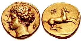 SICILY, Syracuse. Dionysios I. 405-367 BC. AV 50 Litrai – Dekadrachm (11mm, 2.88 g, 1h). Struck circa 400-370 BC.