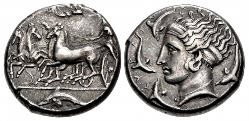 SICILY, Syracuse. Dionysios I. 405-367 BC. AR Tetradrachm (25mm, 17.30 g, 7h). U...