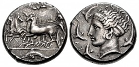 SICILY, Syracuse. Dionysios I. 405-367 BC. AR Tetradrachm (25mm, 17.30 g, 7h). Unsigned dies in the style of Eukleidas. Struck circa 400/395-390 BC.