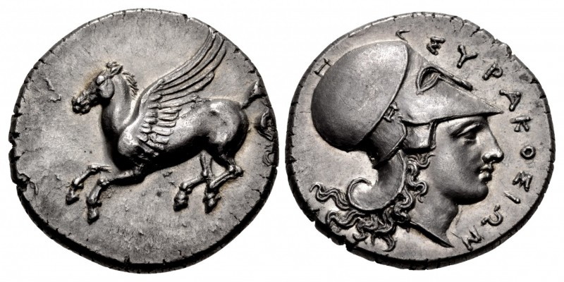 SICILY, Syracuse. Timoleon and the Third Democracy. 344-317 BC. AR Stater (21.5m...