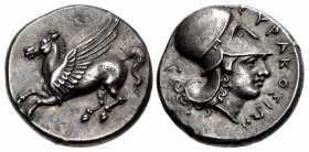 SICILY, Syracuse. Timoleon and the Third Democracy. 344-317 BC. AR Stater (21mm, 8.53 g, 4h). Struck under Timoleon, 344-339/8.