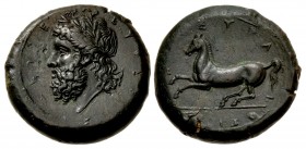 SICILY, Syracuse. Timoleon and the Third Democracy. 344-317 BC. Æ Dilitron (27mm, 20.78 g, 7h). Timoleontic Symmachy coinage. 2nd series, circa 339/8-...