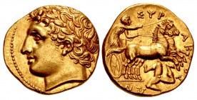 SICILY, Syracuse. Agathokles. 317-289 BC. AV Drachm – Hemistater (16mm, 4.24 g, 3h). Struck circa 317-310 BC.