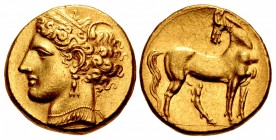 CARTHAGE. Circa 270-264 BC. AV 1½ Shekels – Tridrachm (21.5mm, 12.46 g, 12h). Carthage mint.