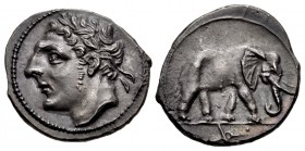 CARTHAGE, Second Punic War. Circa 220-205 BC. AR Half Shekel (18mm, 3.22 g, 1h). Carthage or Sicilian mint. Struck during the expedition to Sicily, ci...