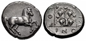 THRACE, Maroneia. Circa 365-330s BC. AR Stater (23mm, 10.68 g, 11h). Persic standard. Philonikos, magistrate.