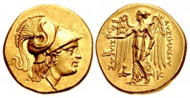 KINGS of THRACE, Macedonian. Lysimachos. 305-281 BC. AV Stater (19.5mm, 8.50 g, 1h). In the types of Alexander III of Macedon. Kolophon mint. Struck c...