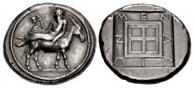 MACEDON, Mende. Circa 460-423 BC. AR Tetradrachm (27mm, 17.03 g, 6h).