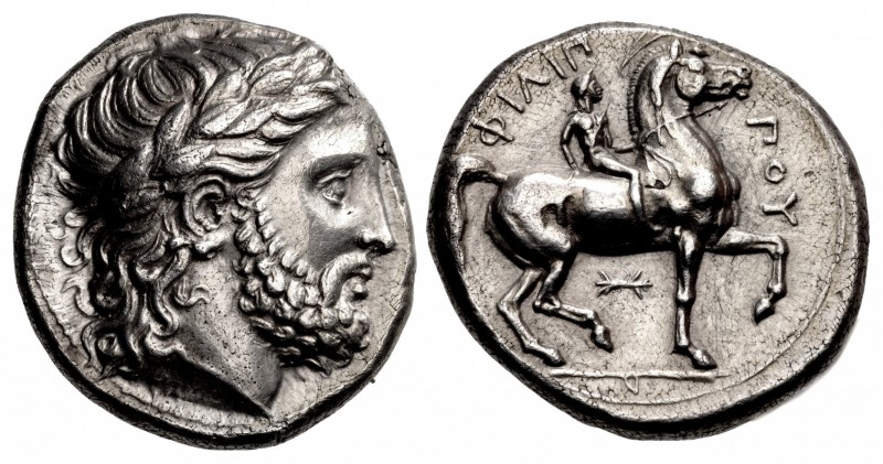 KINGS of MACEDON. Philip II. 359-336 BC. AR Tetradrachm (22.5mm, 14.33 g, 2h). P...