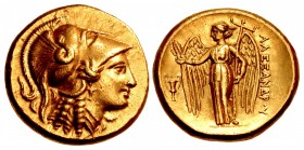 KINGS of MACEDON. Alexander III ‘the Great’. 336-323 BC. AV Distater (22.5mm, 17.20 g, 5h). Amphipolis mint. Struck under Antipater, circa 325-323/2 B...