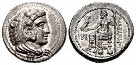 KINGS of MACEDON. Alexander III ‘the Great’. 336-323 BC. AR Tetradrachm (27.5mm, 17.21 g, 7h). Myriandros or Issos mint. Struck under Menes or Philota...