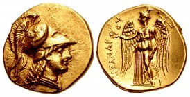 KINGS of MACEDON. Alexander III 'the Great'. 336-323 BC. AV Stater (18mm, 8.59 g, 12h). Sidon mint. Undated issue, struck under Menon or Menes, circa ...