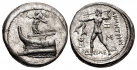 KINGS of MACEDON. Demetrios I Poliorketes. 306-283 BC. AR Tetradrachm (26.5mm, 17.28 g, 7h). Amphipolis mint. Struck circa 294-293 BC.