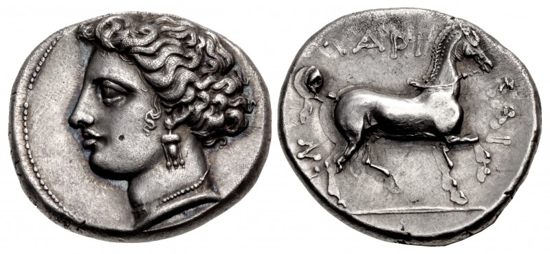 THESSALY, Larissa. Circa 380-370 BC. AR Drachm (19.5mm, 6.08 g, 11h). Head of th...